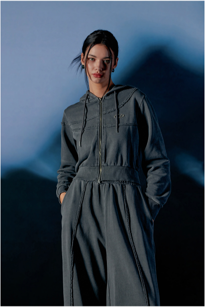 Pigment Cut-Off Hoodie Zip-Up