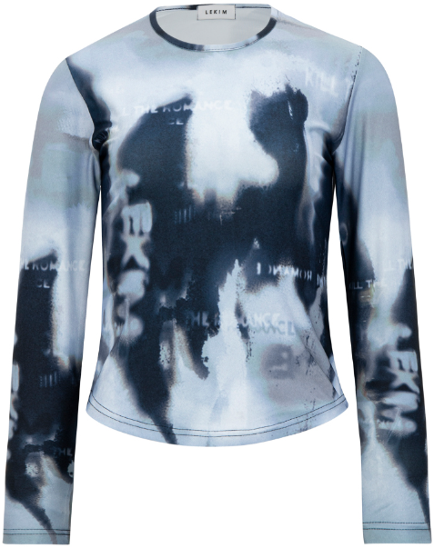 LEKIM FULL PRINTED LONG SLEEVE TOP (BLACK)
