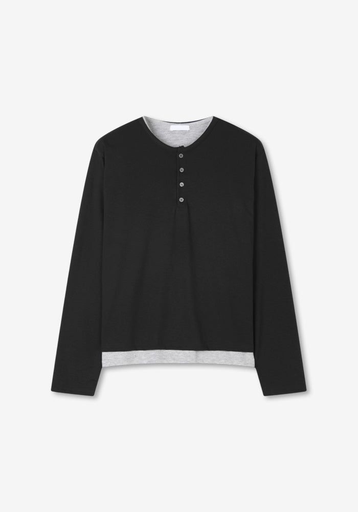 ROR Henry Neck Layered Crop T-shirt