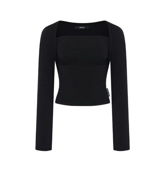mnem（ムネム）の「[mnem] Bolero Shirring Top (black) – Renew（Tops）」