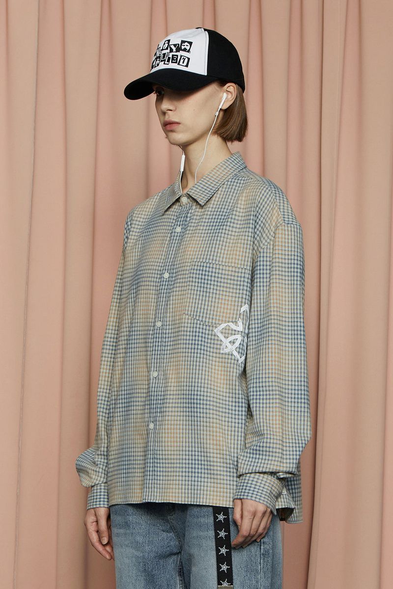 SYMBOL CHECK SHIRT / BLUE&BEIGE