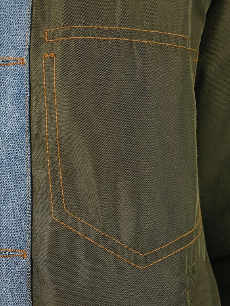 HD Denim Collar Bomber Jacket