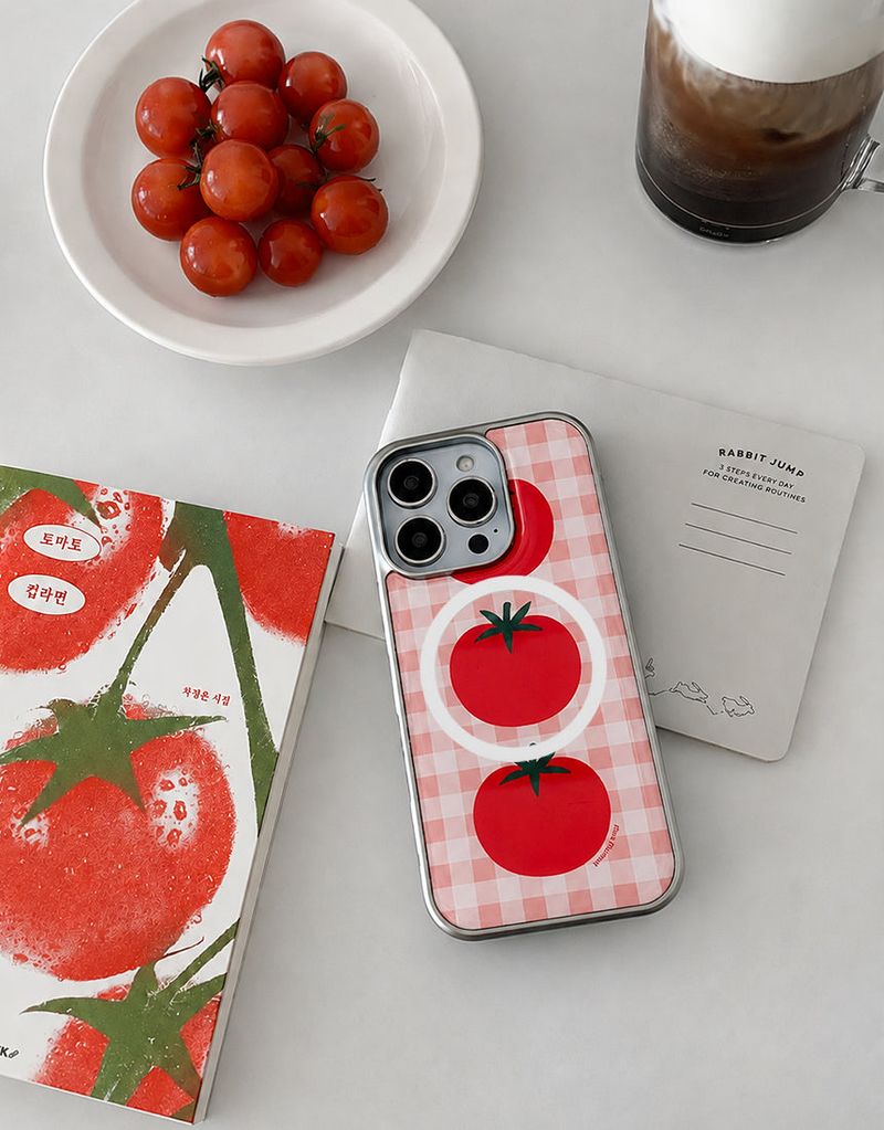 [MADE]トマトケチャップ シルバーエポキシ MagSafe対応 iPhoneケース