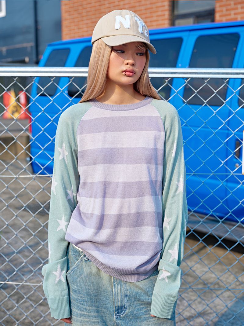 STAR STRIPE KNIT MINT