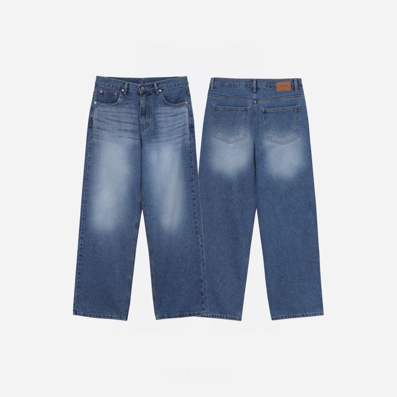 Nerd wide brush denim pants