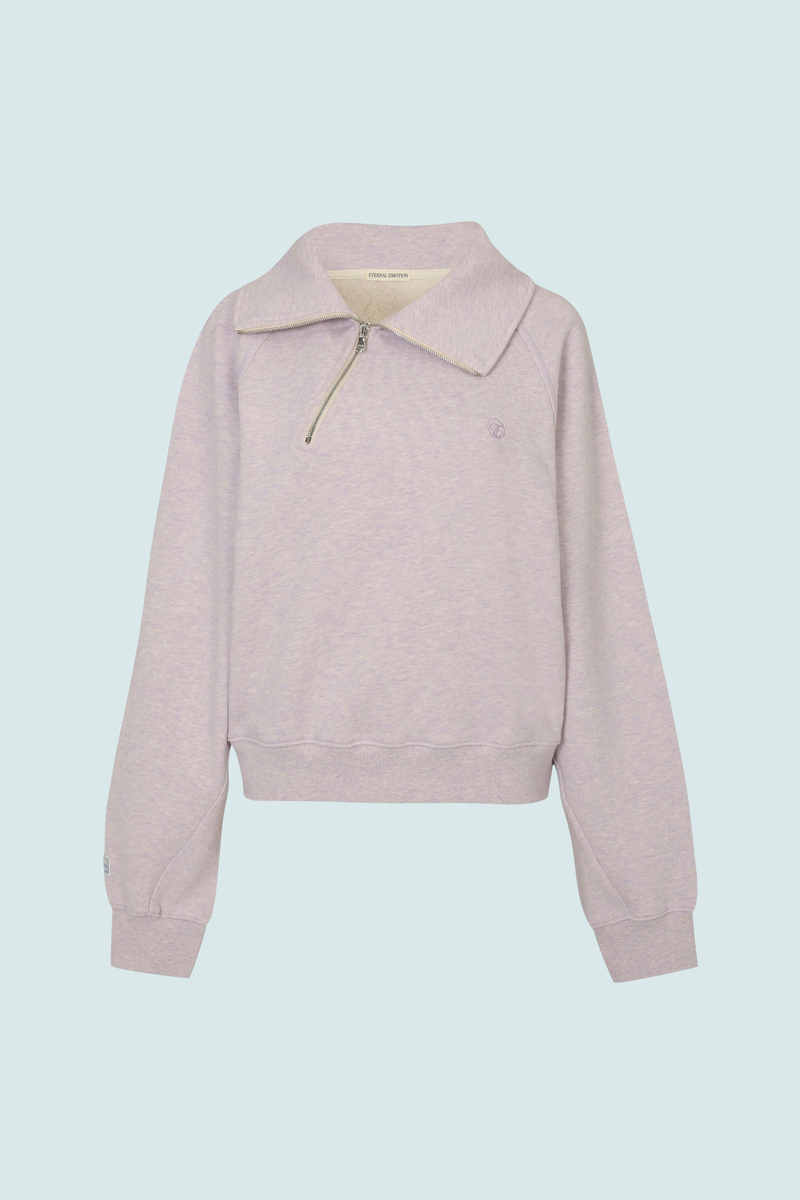 COMFORT DIAGONAL ZIP SWEATSHIRTS (LAVENDER)