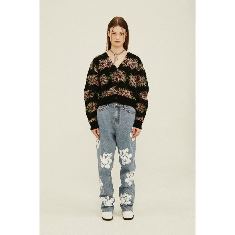 APIECEOFCAKE（ピースオブケイク）の「Flower Pattern Crop Cardigan_Black（）」