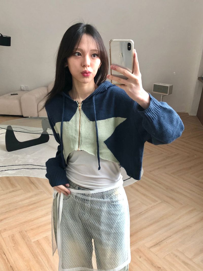 Arco iris（アルコイリス）の「Marco crop knit zip up（Tops）」