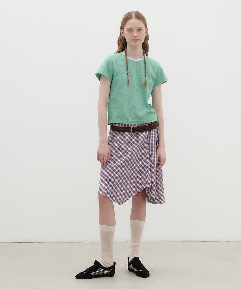 Two-tone Striped T-shirt - Green