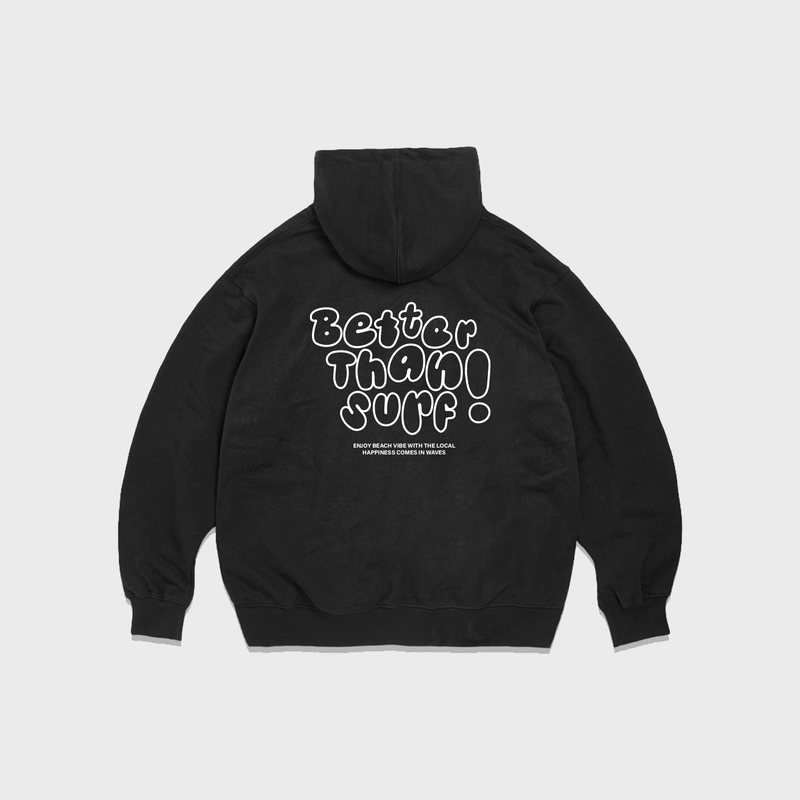BETTER THAN SURF(べターザンサーフ)の「SURF LOGO FLEECE SWEAT SHIRT black(Tops)」