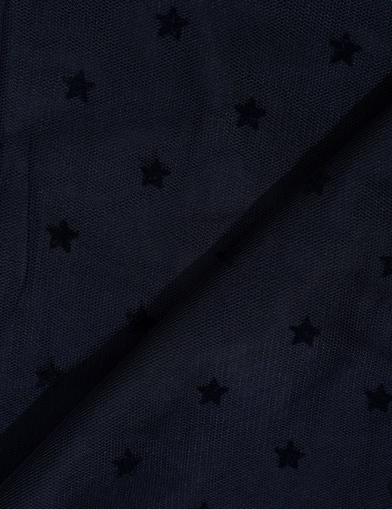 MESH STAR RUFFLE MINI SKIRT(NAVY)