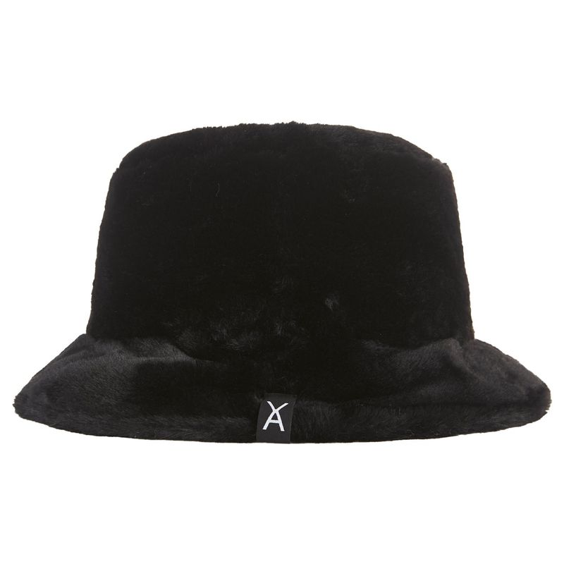 Fur logo point bucket hat BLACK