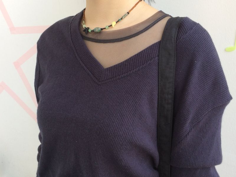see-through frill sleeveless