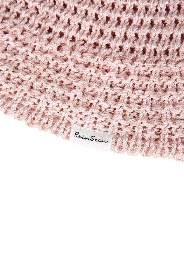 Light knit bucket hat pink