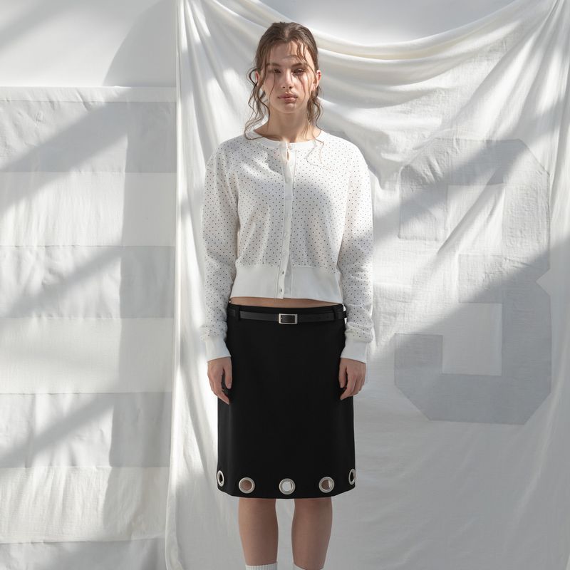 DOT CARDIGAN (WHITE)