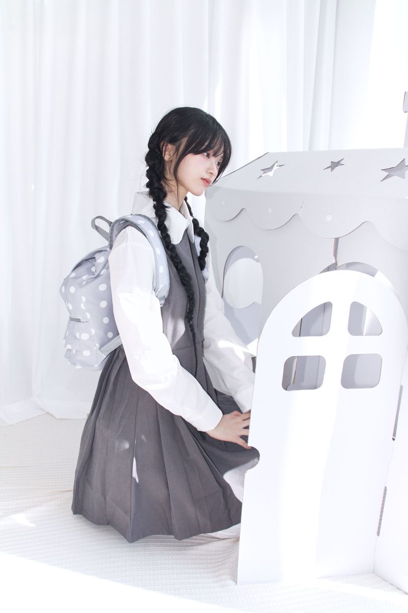 Dot Frill Backpack Kitchen Stripe Daily Bobusang Bag