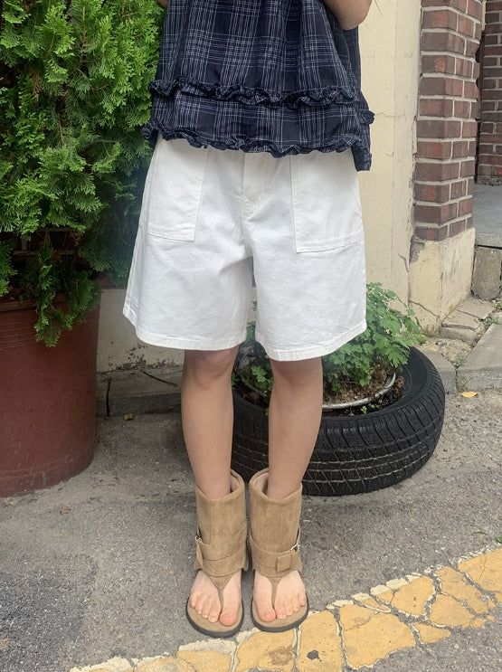 BAON（バオン）の「Sikuni Basic Wide Half Pants（Pants）」