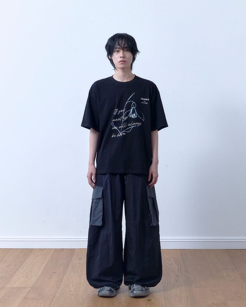 26SS★ Patch Nylon Curved Pants