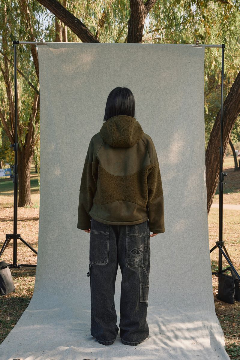 FLEECE HOODIE ZIP-UP [KHAKI]