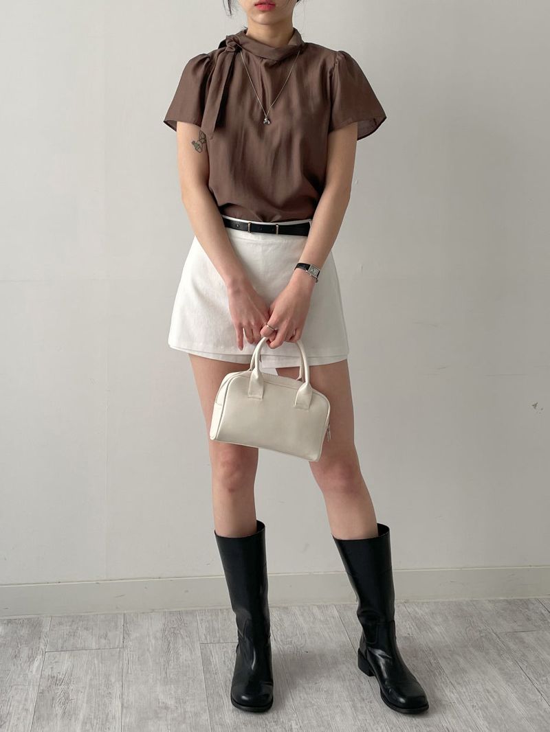 Basic Cotton Layered Skirt Pants