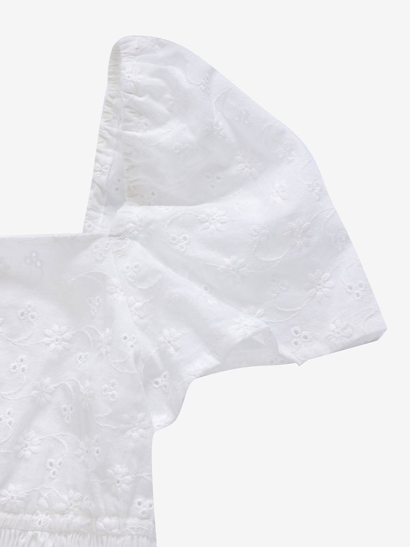 Floral puff blouse (Ivory)