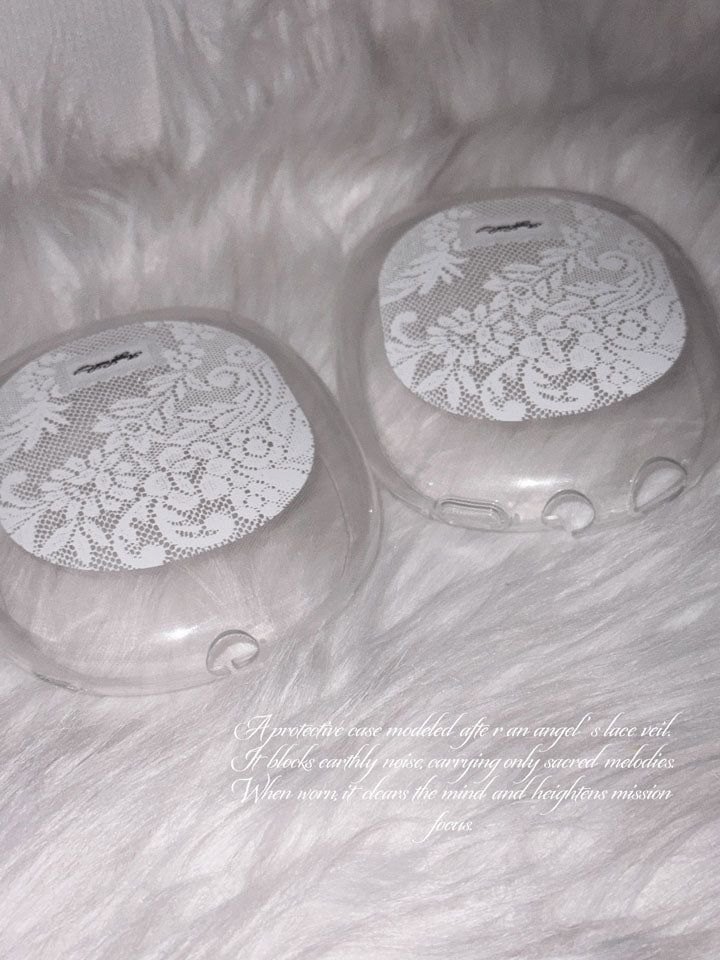 Angel Veil Lace AirPods Max Clear Case
