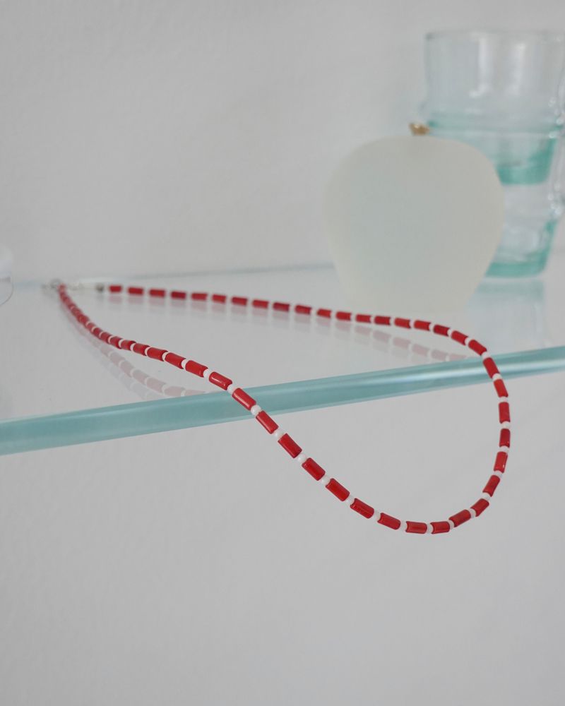 Tiny coral necklace_red