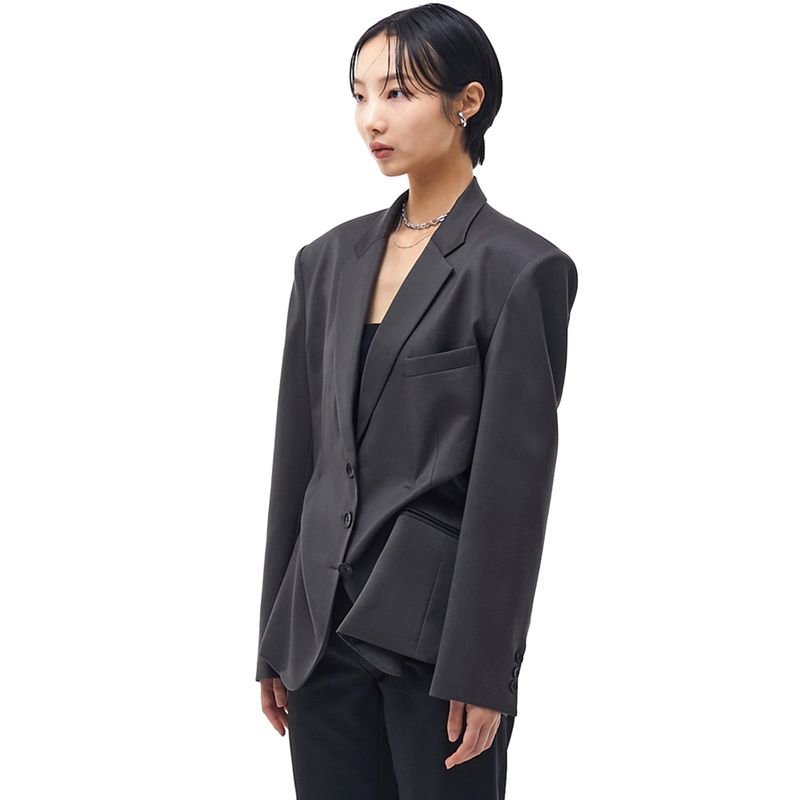 DOZI - Pinched Oversize Tailored Jacket _ DARK GREY