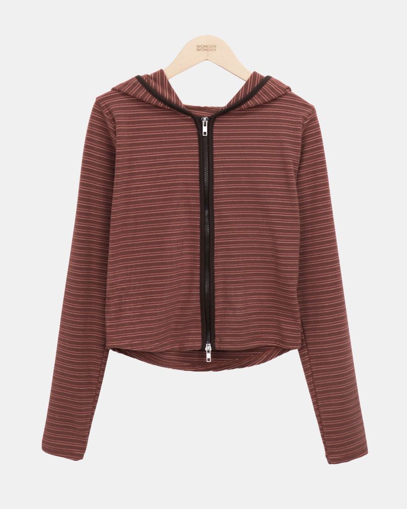 Roban Slim Stripe 2way Hoodie Zip-Up