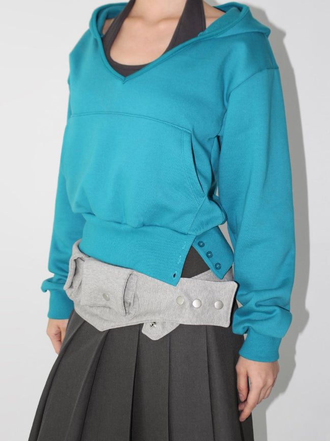 [SET] BUTTON V-HOODIE & HALTER