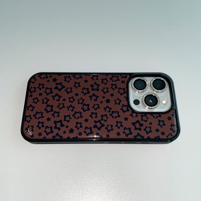 [MADE] STAR LEOPARD PHONE CASE BROWN (epoxy bumper)