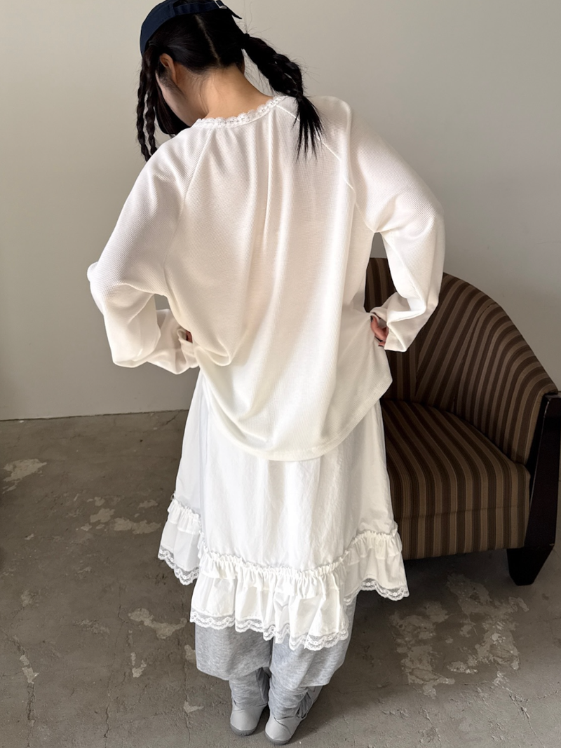 garden waffle lace T