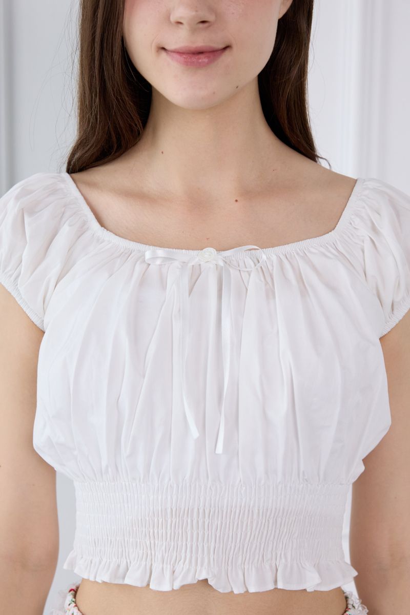 SMOCKED PUFF BLOUSE