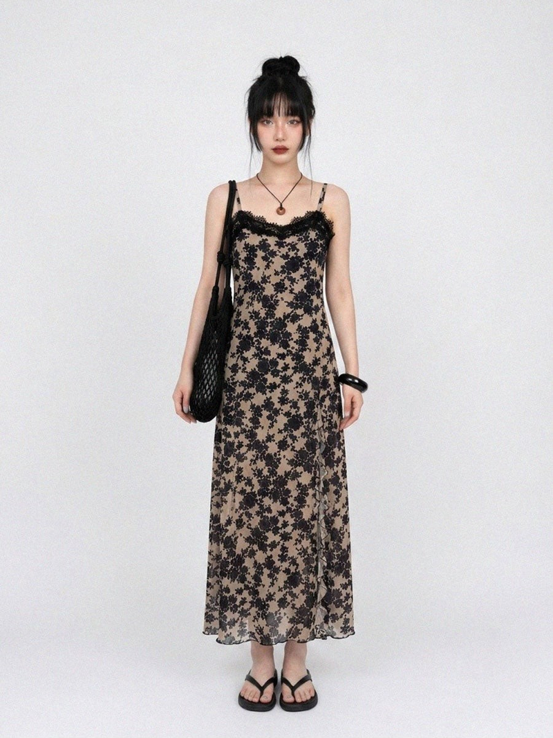 SIREN LACE GOWN SLIT DRESS