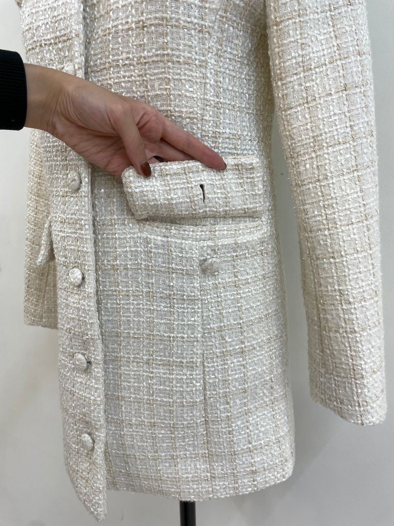 ribbon tweed dress