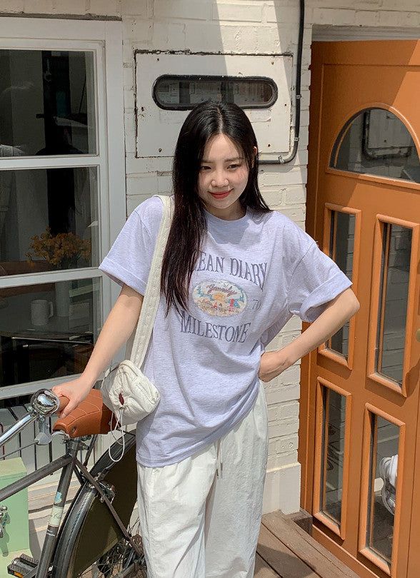 SHOPPERLAND(ショッパーランド)の「Ocean Printing Loose Short Sleeve T-shirt (3color)(Tops)」