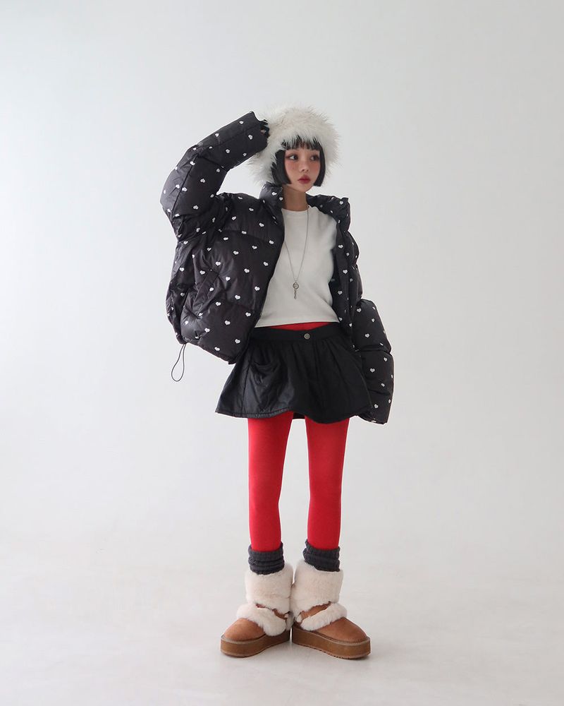 Heart crop short padded coat