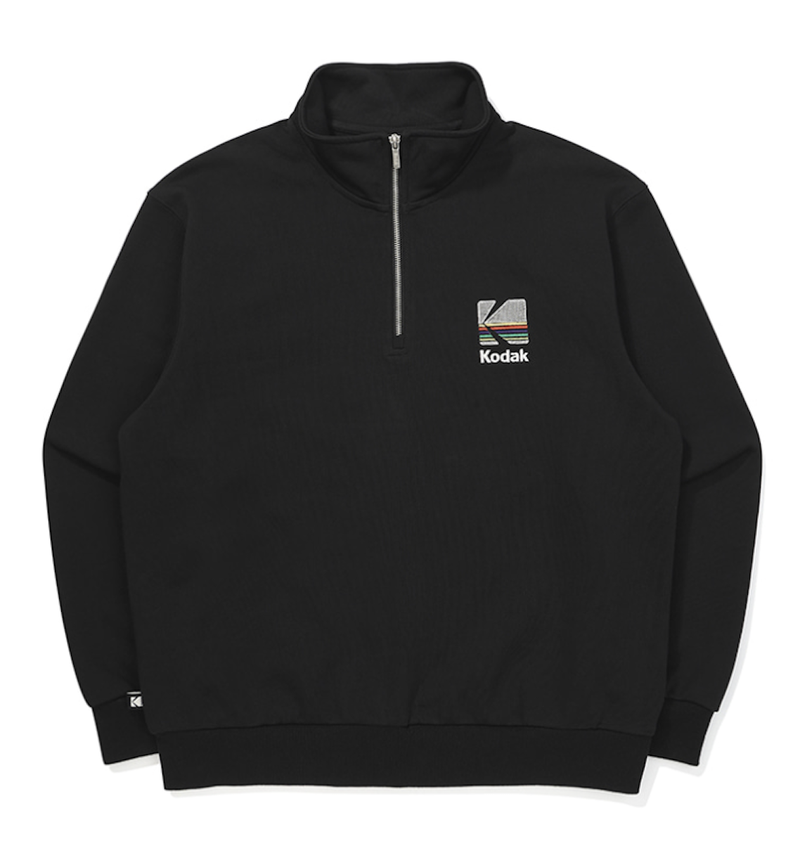 Rainbow Half Zip-Up Sweatshirt【RED】