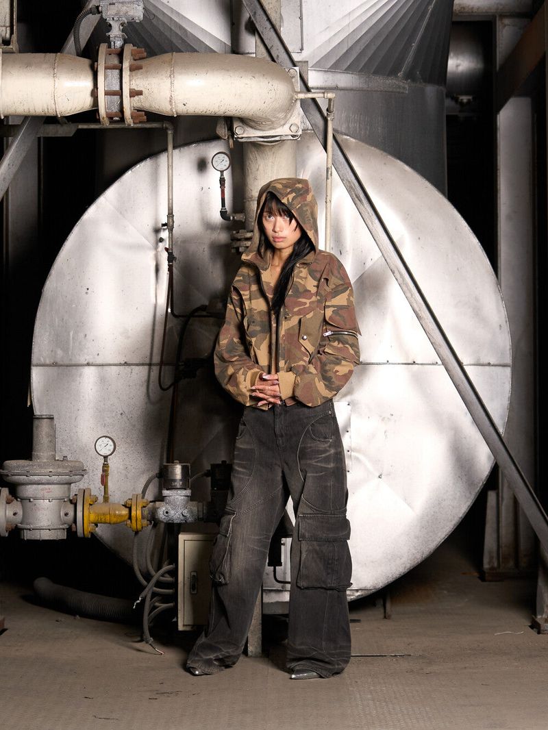Circle Denim Bomber Jacket (Camo)