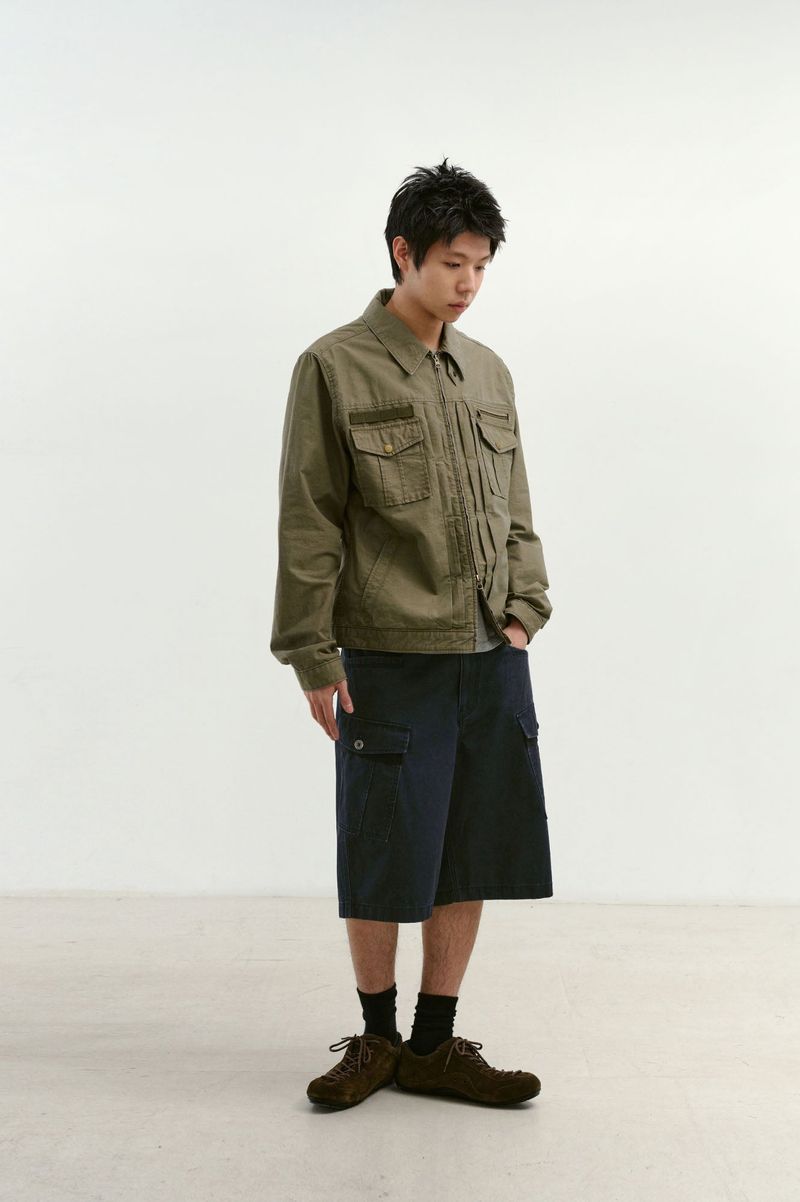 Monkey Pockets Cargo Shorts (Washed Navy)