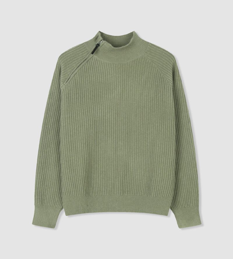 No.1545 diagonal zipper KNIT (4color)
