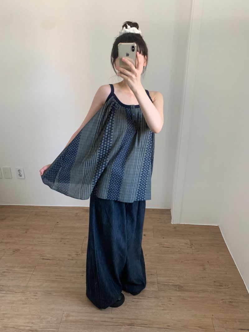 Humming Patchwork sleeveless (2color)