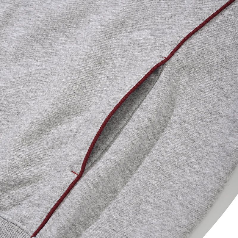 OPEN COLLAR SWEATSHIRT [MELANGE GRAY]