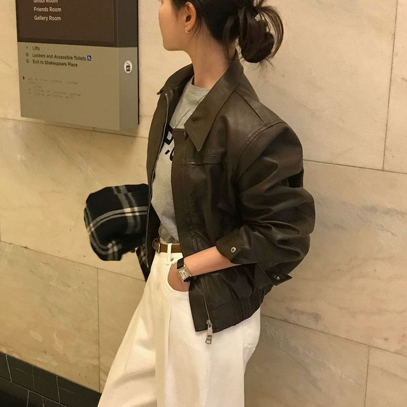 [BELLIDE MADE] Renewal ver, Moose blouson leather jacket