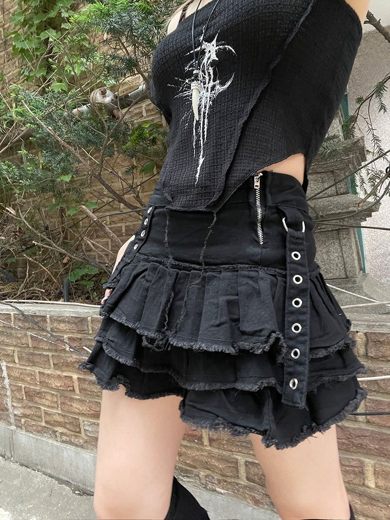 heenytsuki(ヒニツキ)の「y2k punk damage cancan mini skirt(Skirts)」
