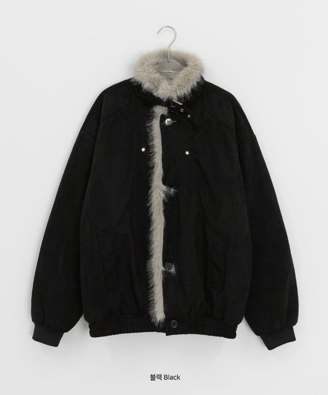 Camme Quilting High Neck Fur Mustang Jacket