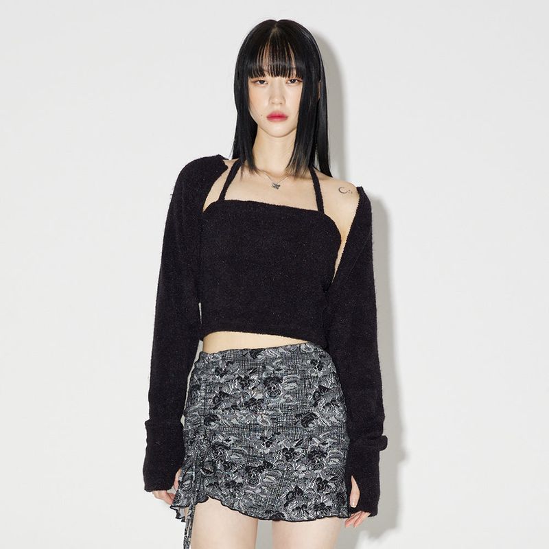 リボンテリーボレロセット / Ribbon Terry Bolero Set [BLACK]