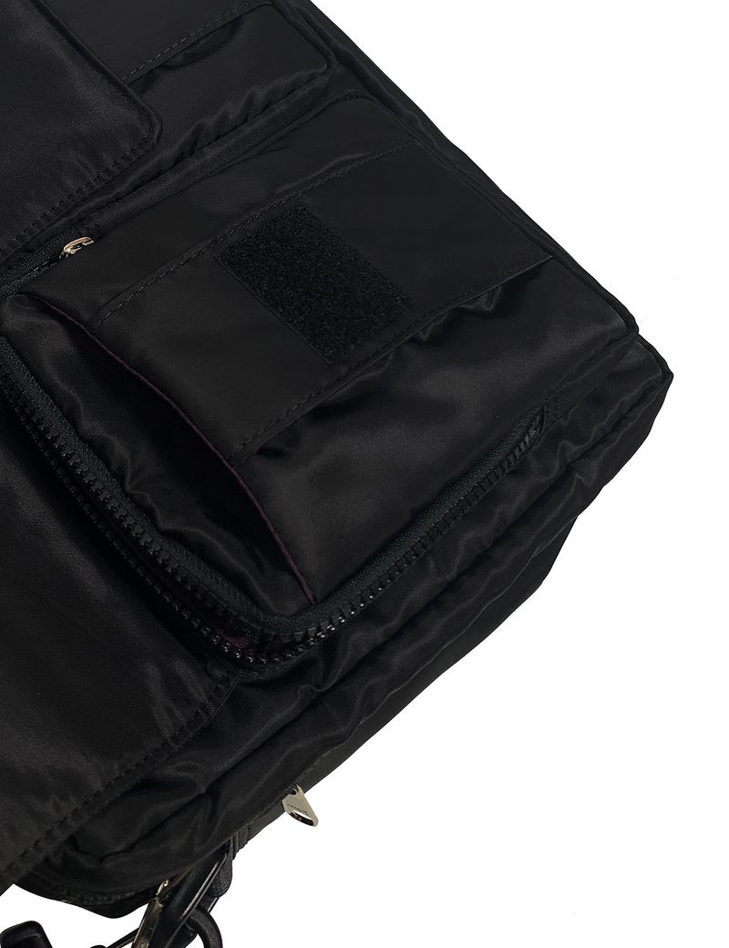Padded Cargo Pocket Cross Bag (Black)