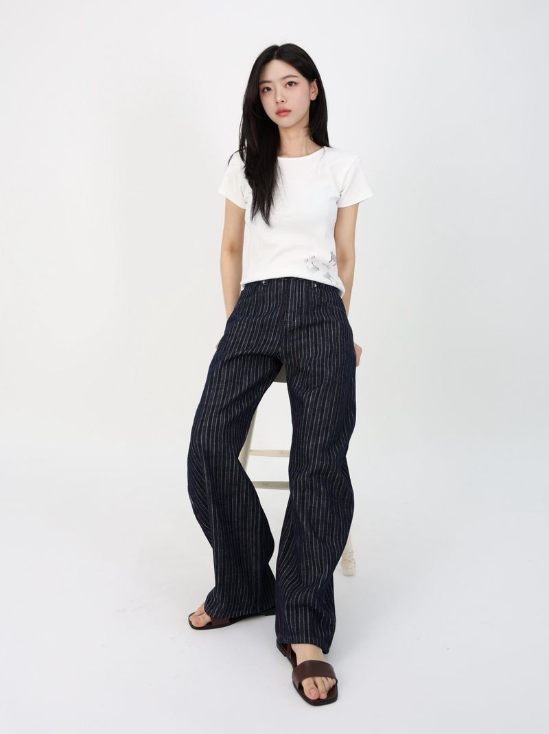 MOOD INDIGO PIN STRIPE CURVED DENIM code 26200