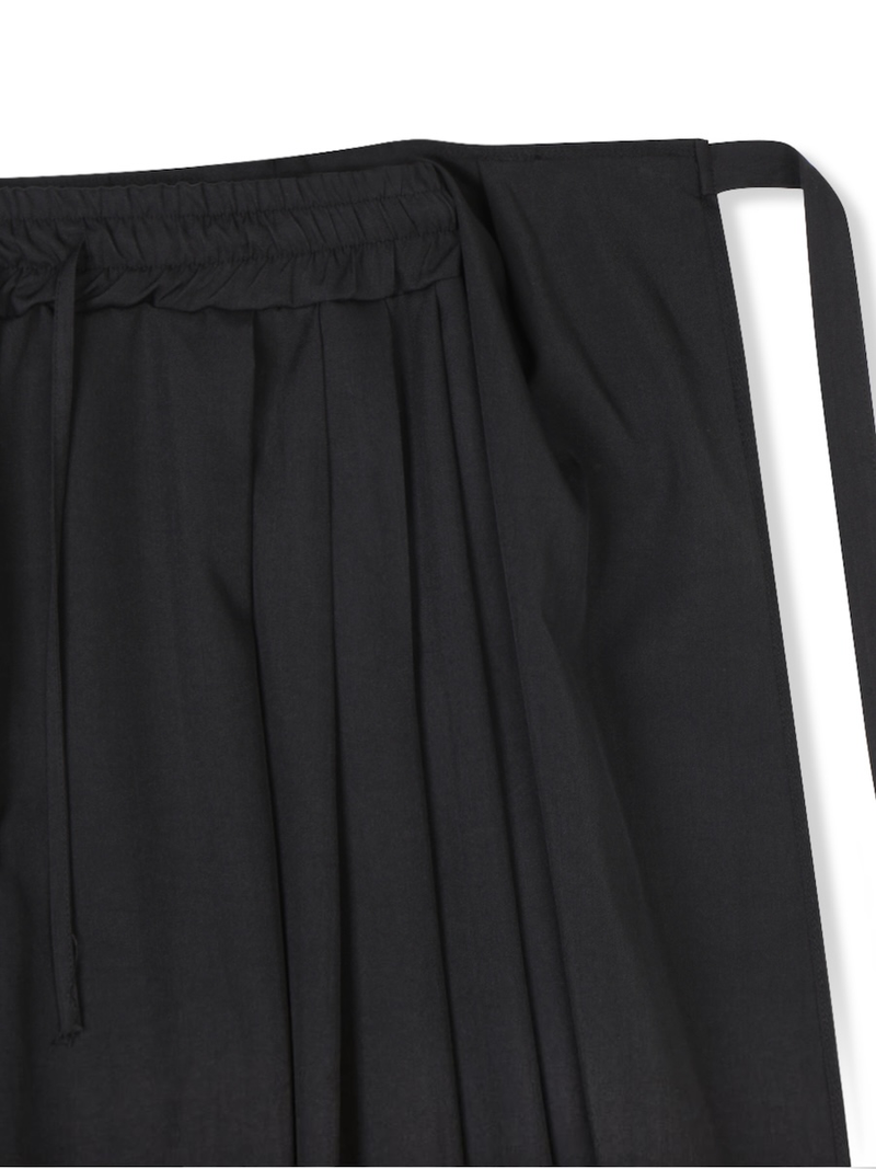 wrap skirt + pleats pants